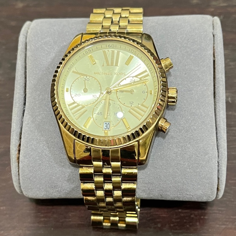 Michael Kors Women’s Chronograph Lexington gold-tone Watch MK5556
